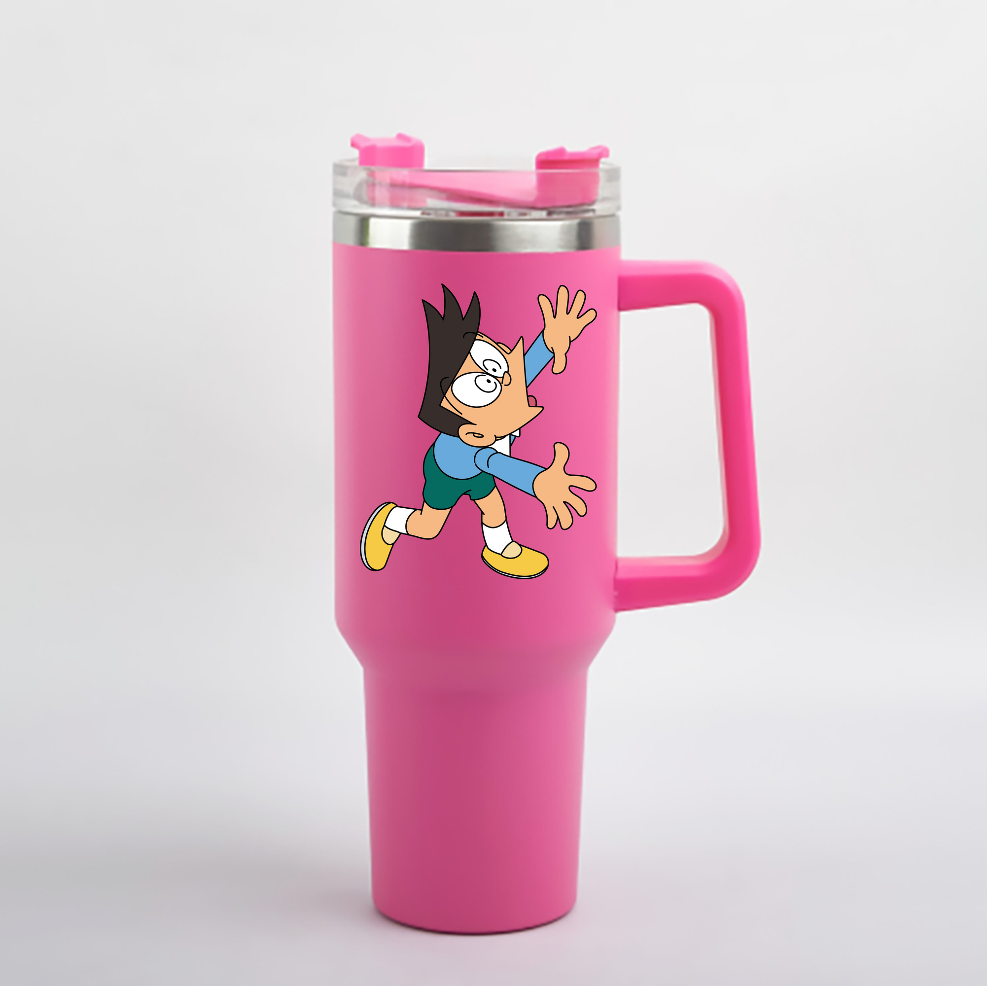 （画像用） ドラえもん 骨川 スネ夫 Doraemon Honekawa Suneo 1200mL車用タンブラー - クリスタルステッカー（プラスチックストロー付き）